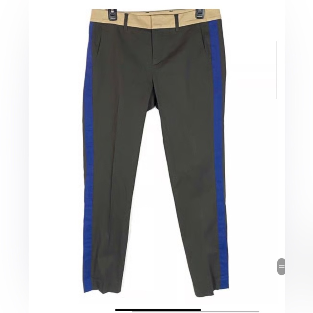 Vince Colour Blocked Dress Pants with Vibrant Blue Tuxedo Strip.